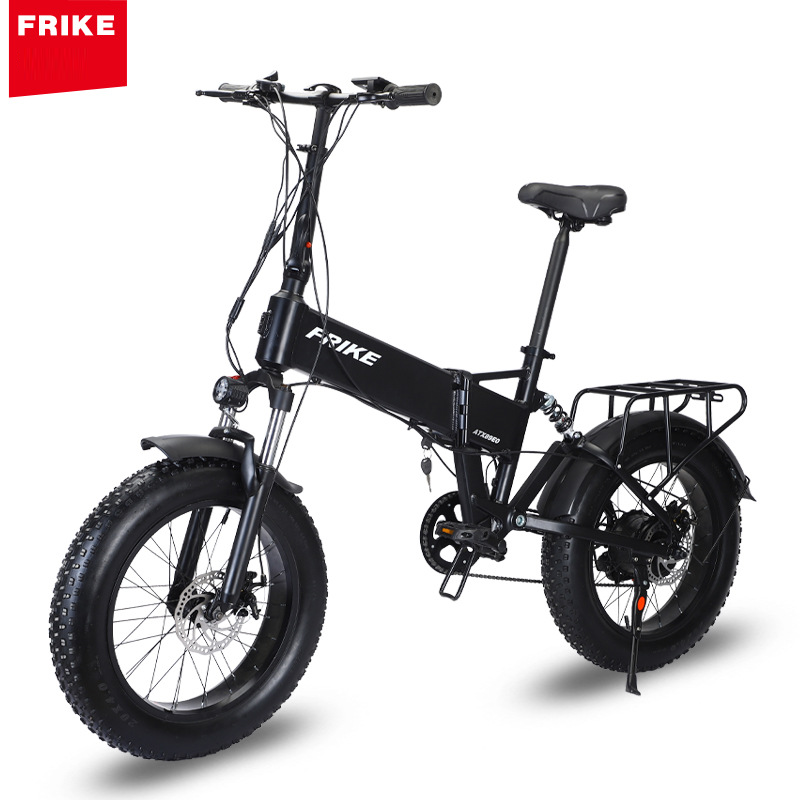 20-inch fat tire electric folding mountain bikes with lithium battery, off-road snow bikes, and full-suspension electric bikes.