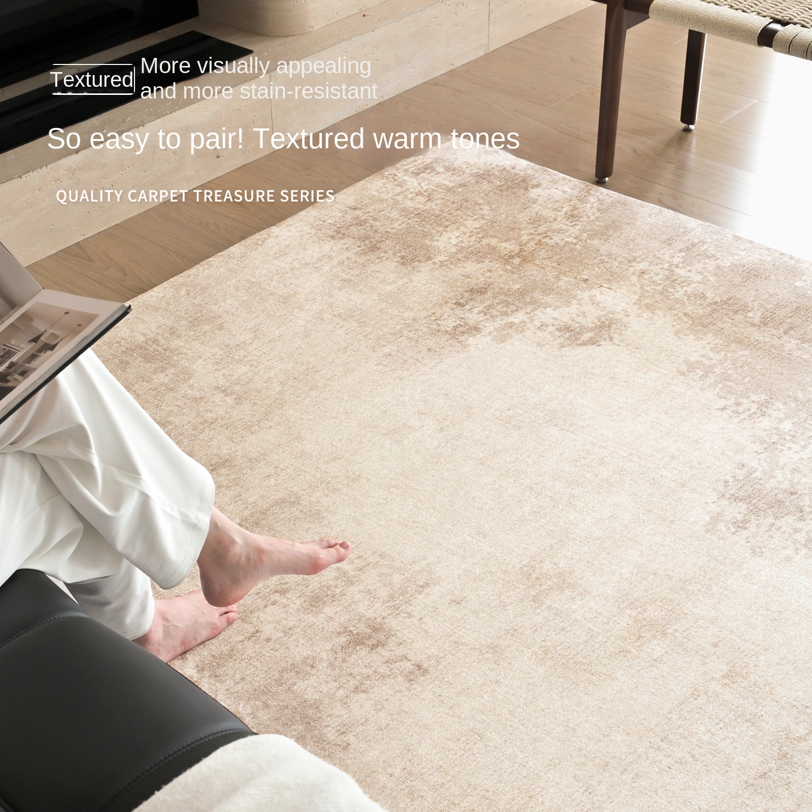 High-end carpet living room Italian-style light luxury wash-free wiping modern sofa coffee table floor mat large area bedroom bedside blanket household