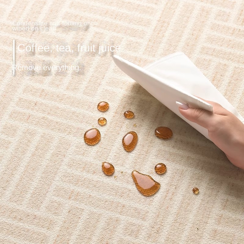 Cream-style carpet for living room, wash-free and wipeable for bedroom, waterproof for coffee table, light luxury and high-end feel for sofa, and large area for floor mat