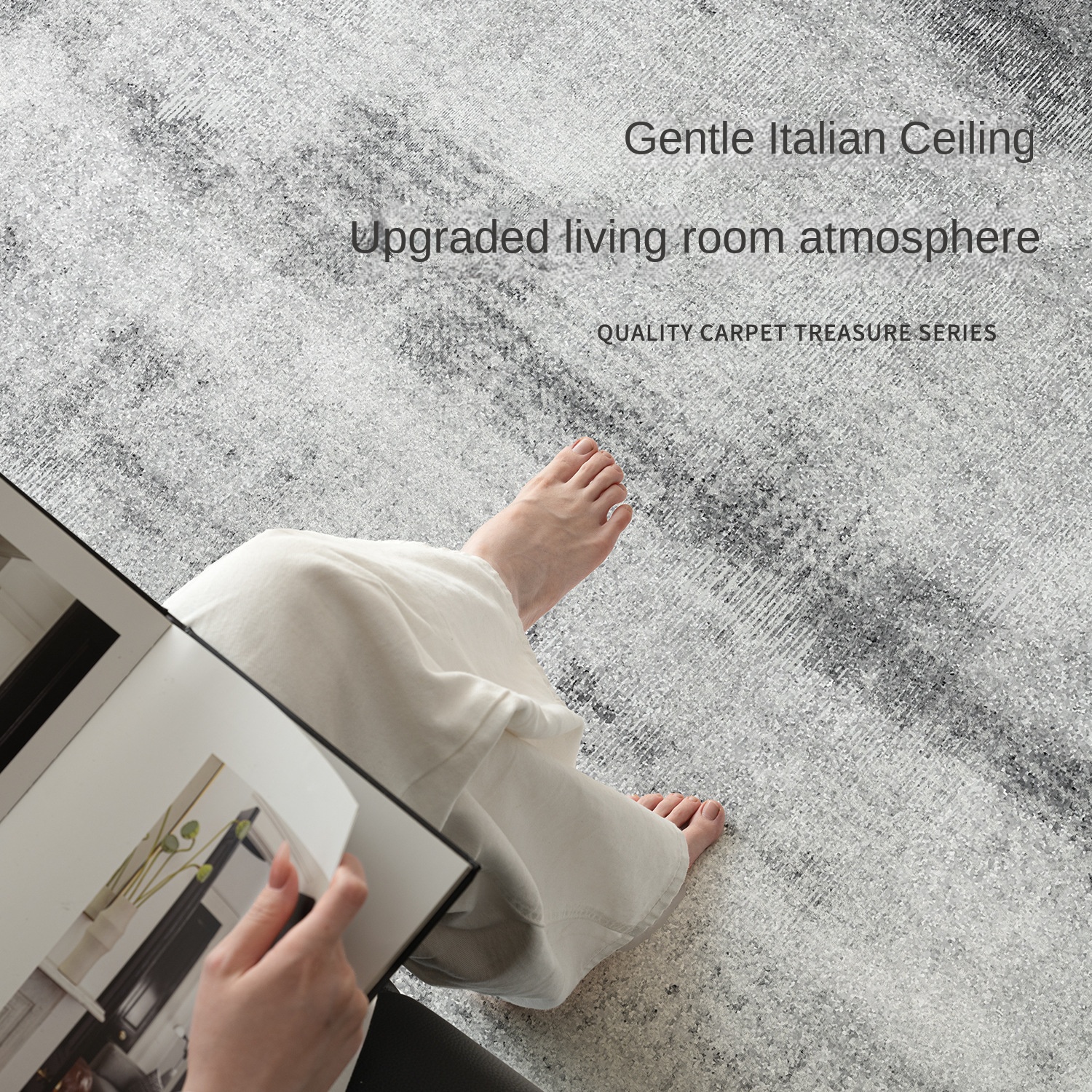 Italian-style light luxury carpet, suitable for living room, wash-free, easy to clean, large area, fully paved, waterproof and stain-resistant, sofa carpet, manufacturer