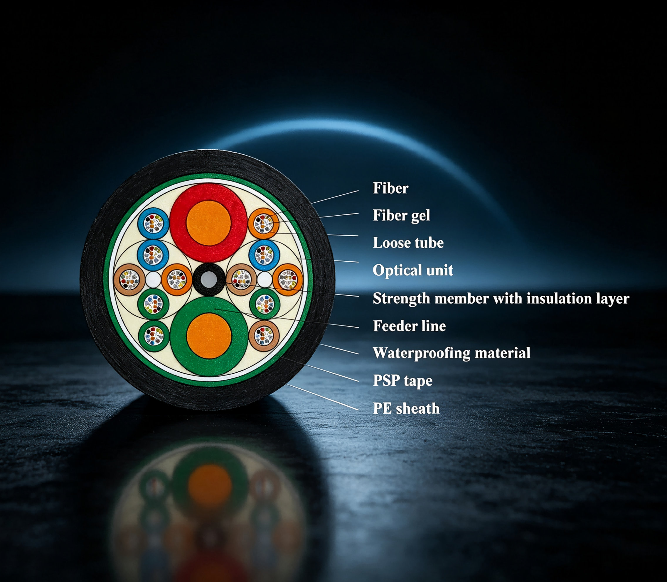 GDTS Photoelectric Hybrid Cable, Integrated Fiber & Power Composite Cable for Communication & Power Supply