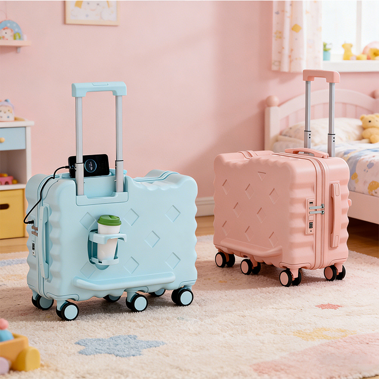18" Kids Ride-On Suitcase,Children's Carry On Luggage Case,Rolling Luggage With Lock,Travel Trolley Case for Short Trips,School Trips,Outings 
