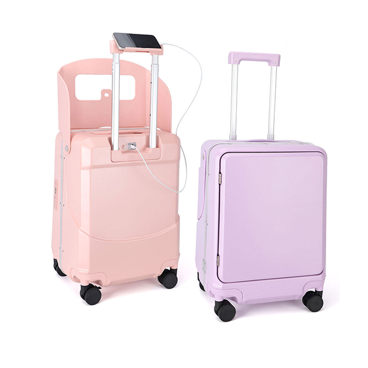 20" Ride-On Luggage with Child Seat, Hardside Carry-On Suitcase with Front Access Shockproof Silent Spinner Wheels