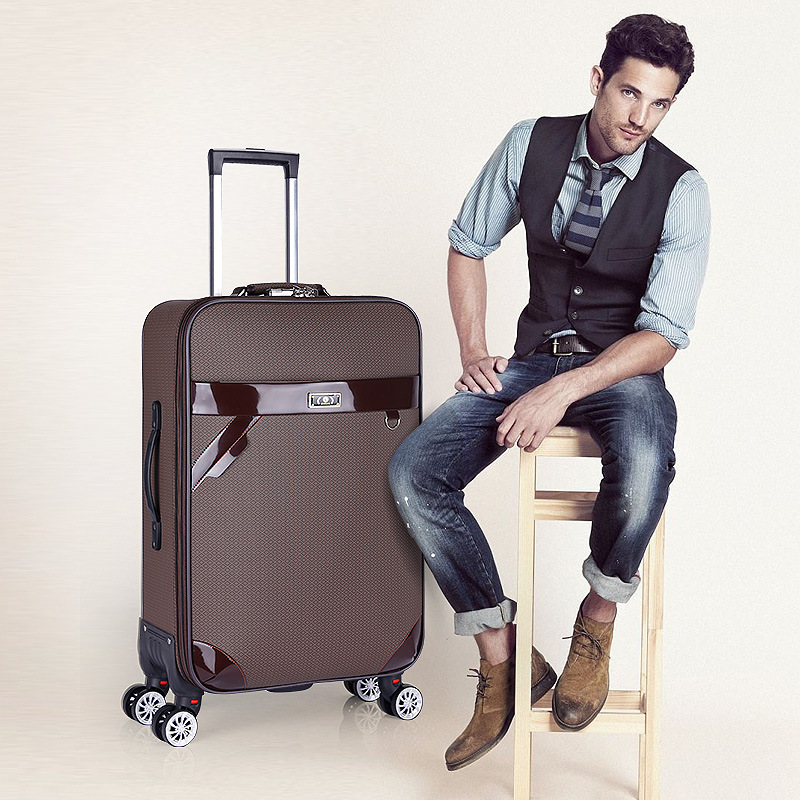 Waterproof PVC Business Carry On Luggage, TSA Lock, Spinner Wheels