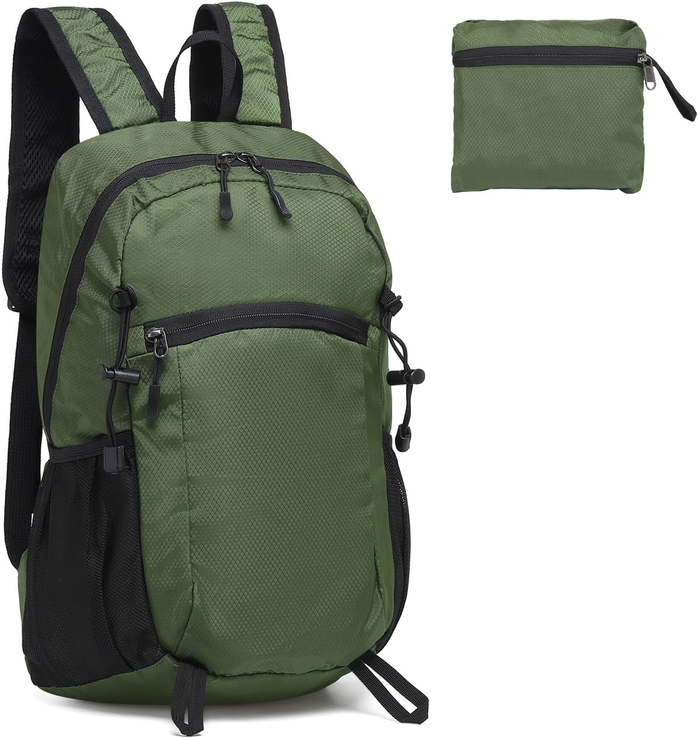 20L Small Hiking Backpack for Women Men Packable Daypack Green