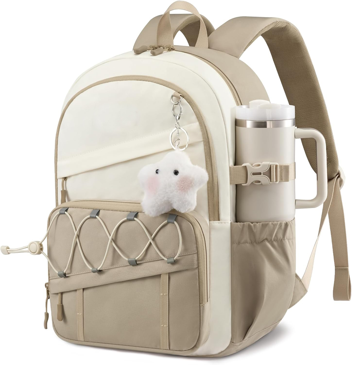 School Backpack for Teen Girls & College Women, Water-Resistant Ergonomic 15.6 inch Laptop Bookbag, Cute Aesthetic Middle & High School Travel Backpack