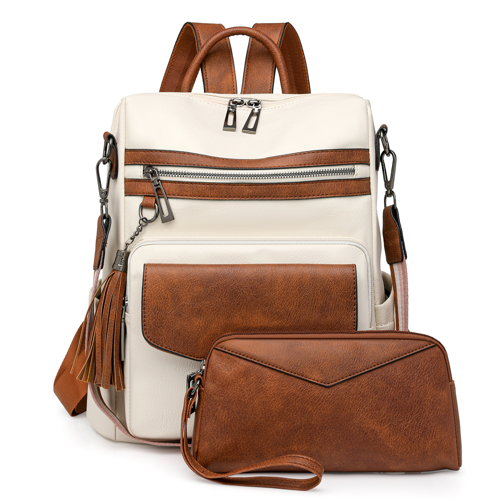 15.6 inch Laptop Backpack for Women,Leather Backpack Purse