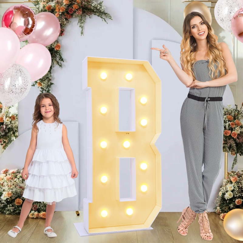 4ft Marquee for Letters B, Large Light up Letters 4ft, Hollow Board Material, Multifunctional Large Marquee for Letters 4 Feet Tall for Party Decorations, Letter Balloons, Wedding Decor, Proposal Decorations