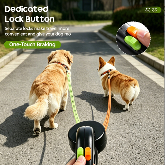 Double Ended Pet Leash Tangle-free Two-in-one leash