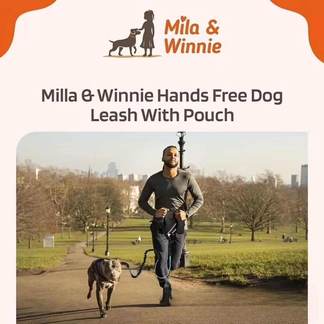 Retractable hands-free dog leash with running waist belt,dual dog