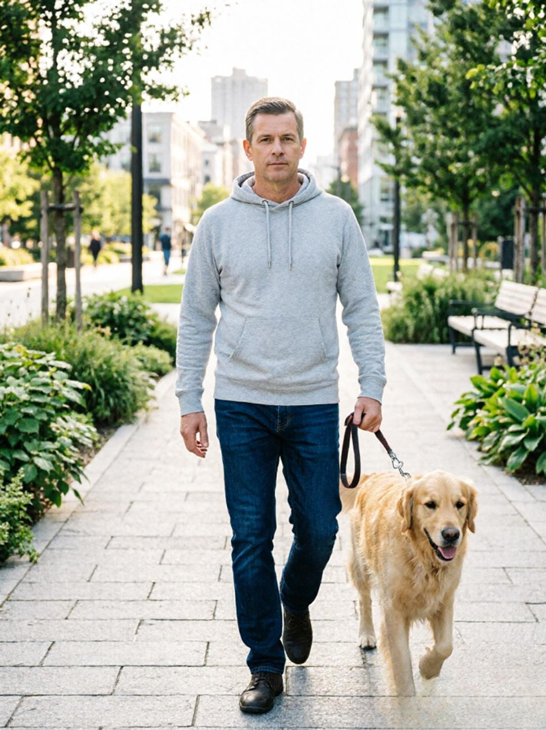 standard dog leash for city walking