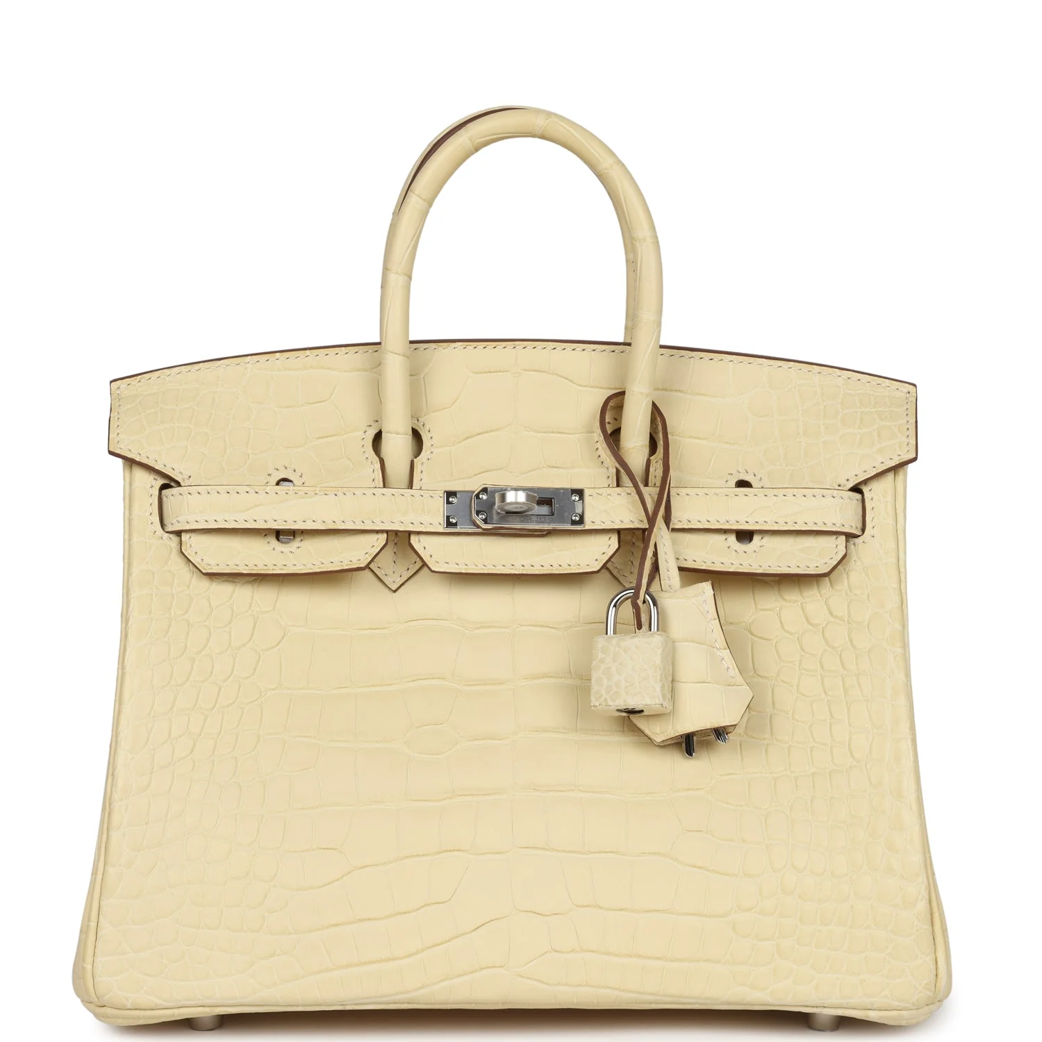 Replica Hermes Birkin 25 Vanille Matte Alligator Palladium Hardware