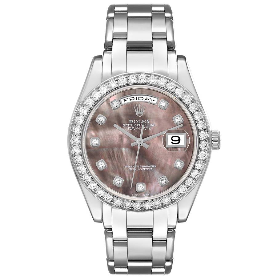Replica Rolex Day Date Masterpiece platino nacar diamantes relojes hombre 18946