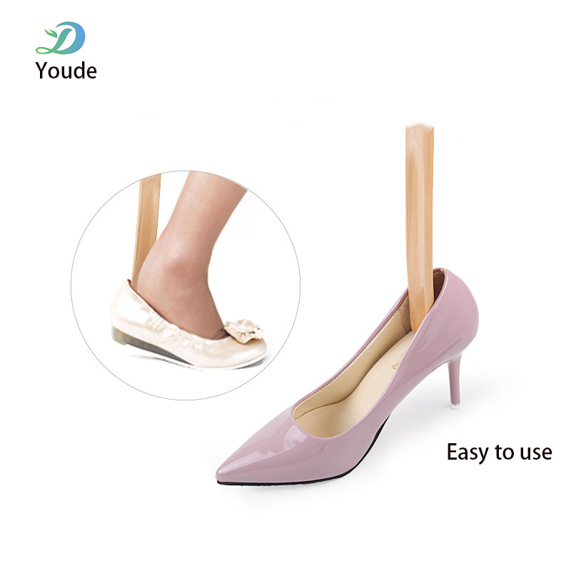 Natural Color Solid Wood Shoe Horn Hotel luxurious Guestroom  Wooden Shoe  Horn for Women Man 