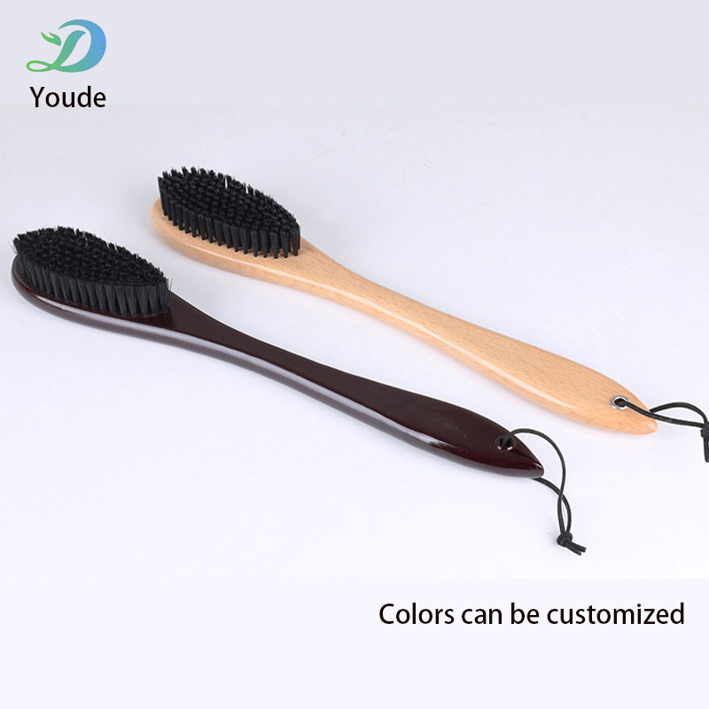 Round Head Soft Bristled Shoe Brush Bed Weeping Brush Coat Cleaning Brush Red Brown Hotel Guest Clothing Brush