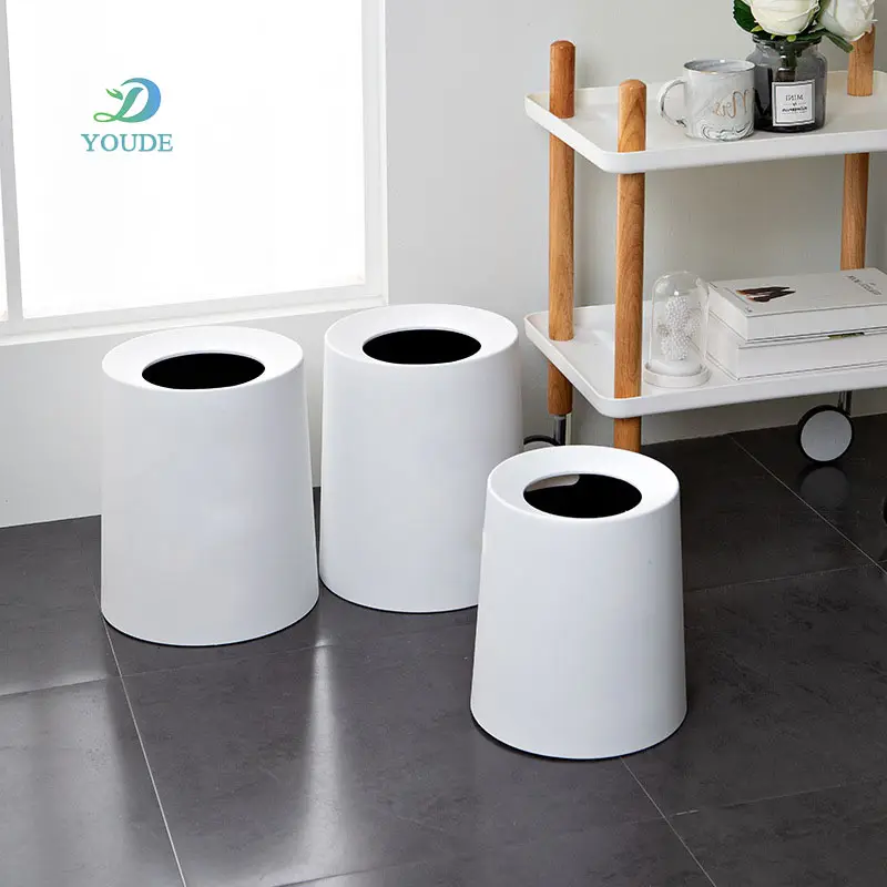 Fashion Factory Office Bedroom Hotel Bathroom Trash Can High Quality Plastic Double Trash Can