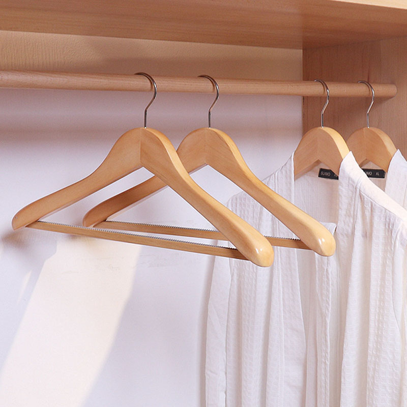 Hotel  Guestroom Suit hanger  with Square Bar Household Solid Wood Coat Hanger
