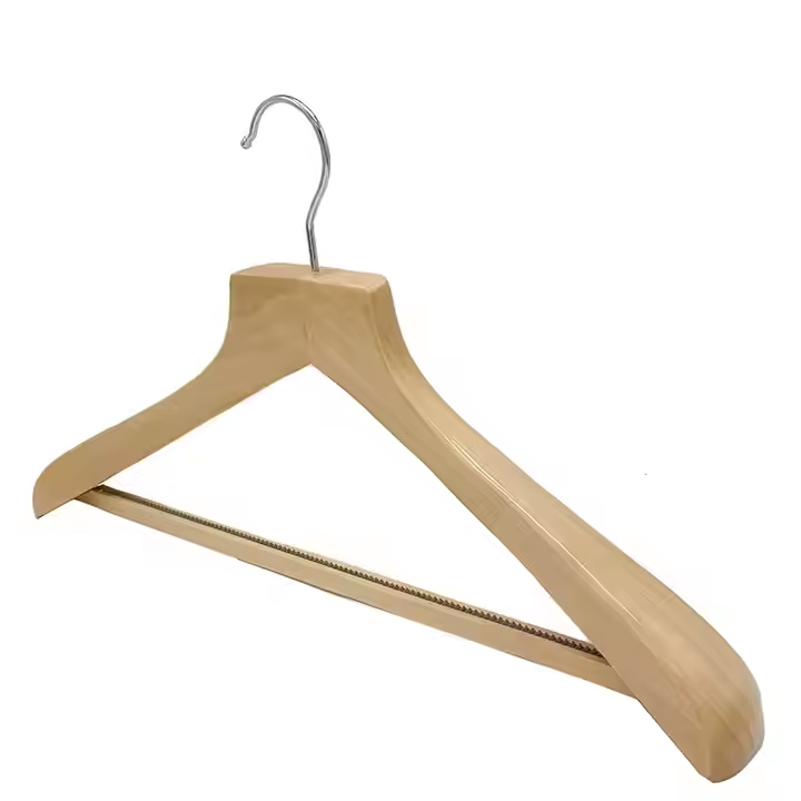 Flat Head Suit Rack Lower Price Coat Hangers Guestroom Solid Wood Clothes Hanger