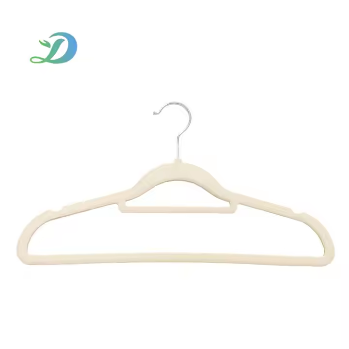 High Quality Velvet Hangers Non-slip Lined Metal Hooks Flocked Velvet Hangers