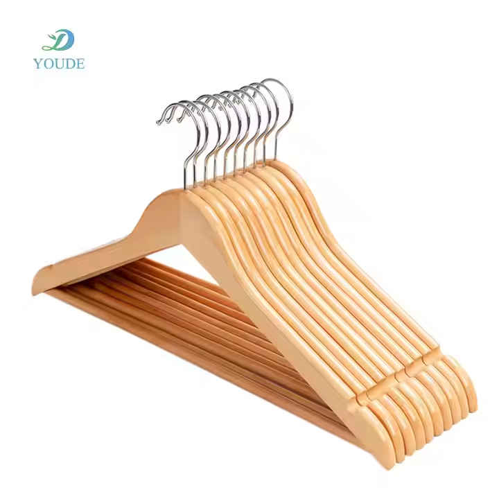 2025 High-quality Wooden Luxury Natural Hotel Durable Wooden Clothes Hanger