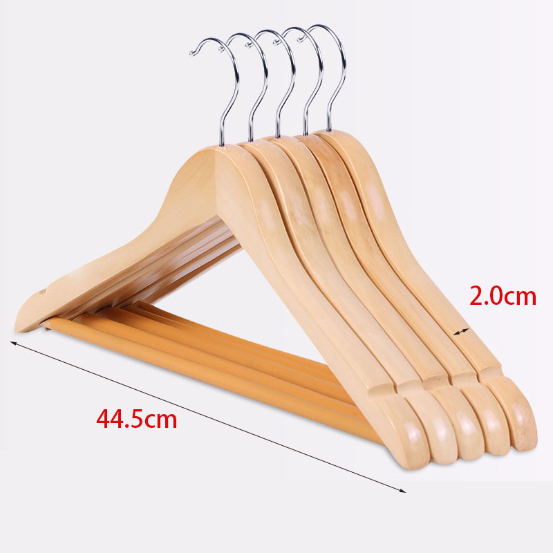 Hotel Guestroom Shirt hanger with Round Bar Household Solid Wood Man's Hanger