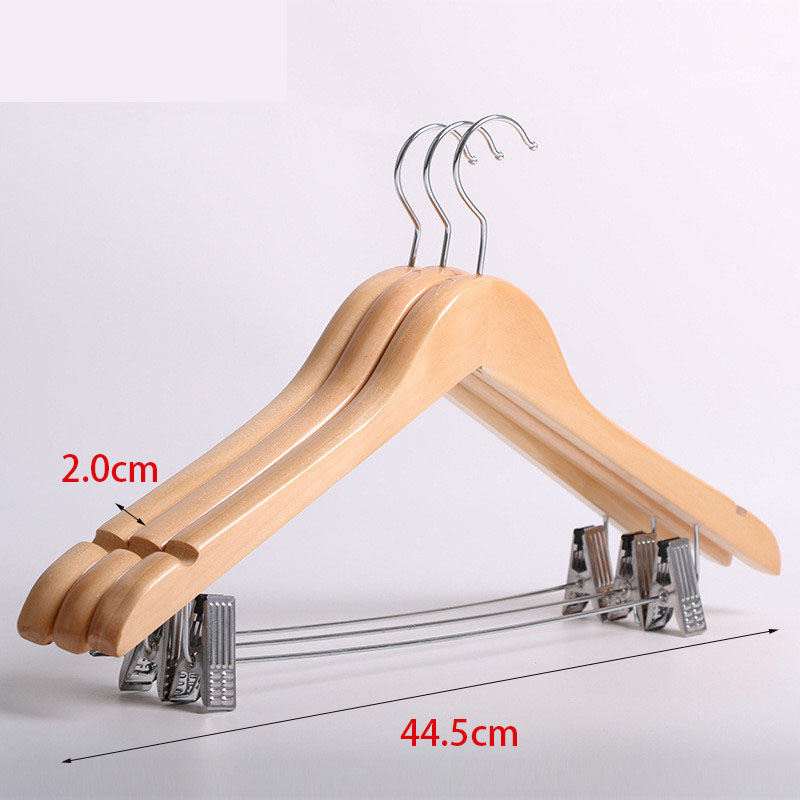 Premium Hotel Guestroom Skirt Hanger with Clip Household Solid Wood Woman's Hanger