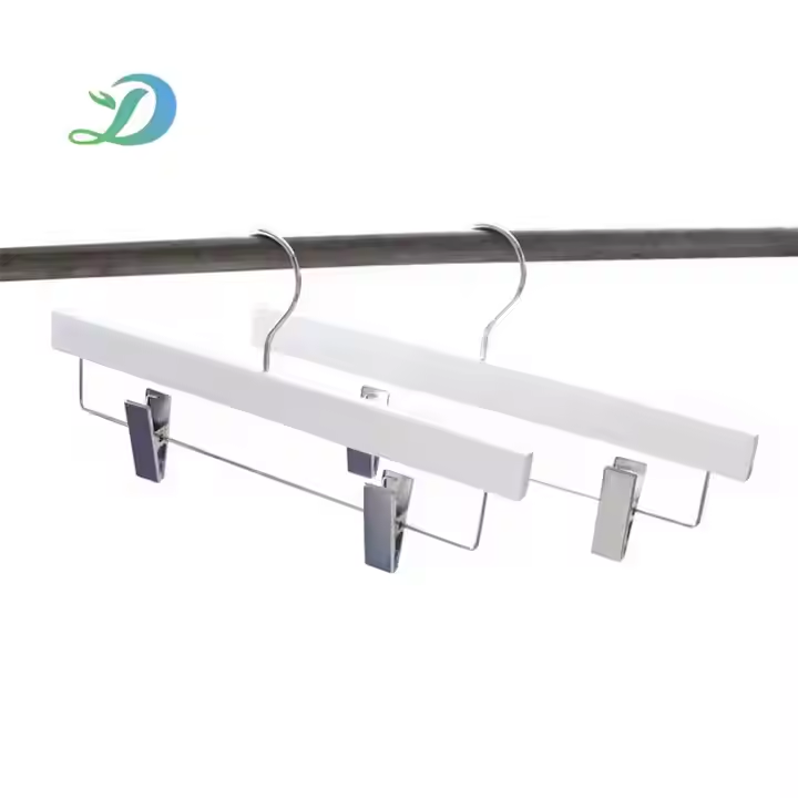 New Products Manufacturers Direct Sales of White Coat Hanger and Clip High Quality Durable Solid Wood Coat Hanger