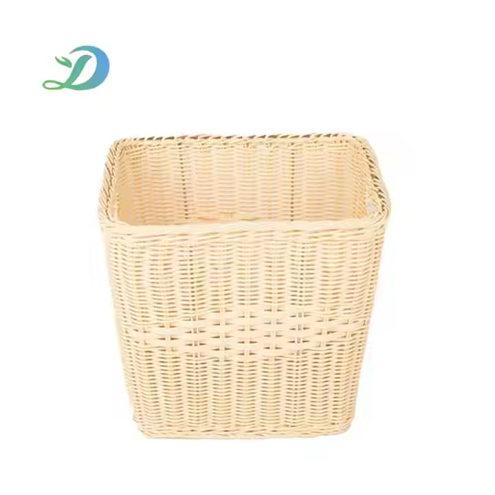 Factory Hand Woven pp Rattan square Towel Basket Hotel, Household Clothing Storage Baskets