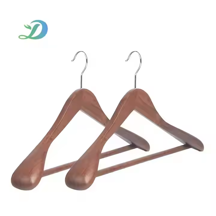 Factory Modern Fashion Wooden Thick Shoulder Hangers Practical Hotel Room Solid Wood Hangers