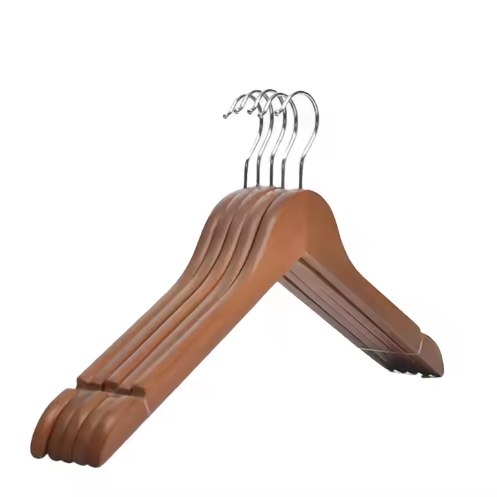 High Quality Brown Solid Wood Shirt Hanger Home Hotel Room Durable Wooden Hanger