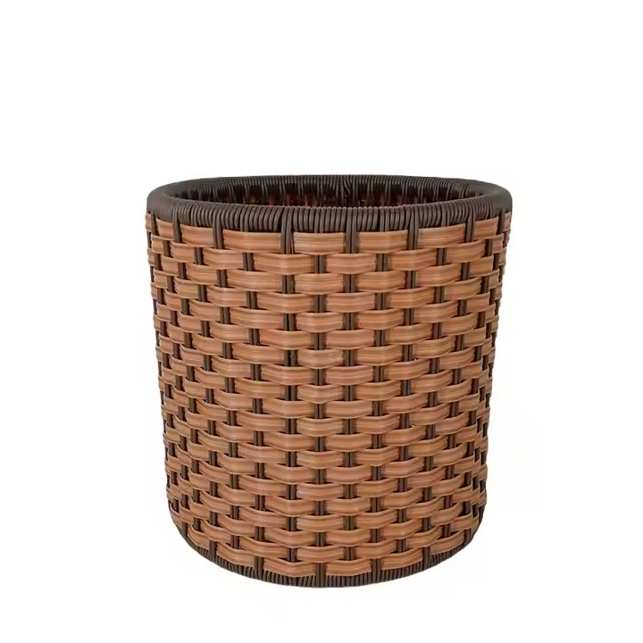 Hot Sale Durable PE Rattan Clothes Basket Laundry Basket Hotel Bath Towel Storage Basket