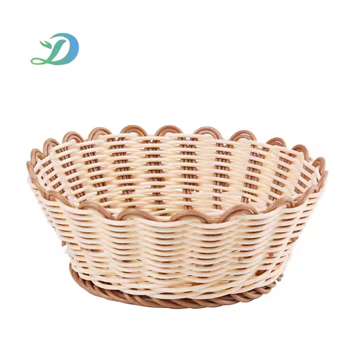 Modern PP Rattan Fruit Basket Home Restaurant Practical Artificial Rattan Bread Basket