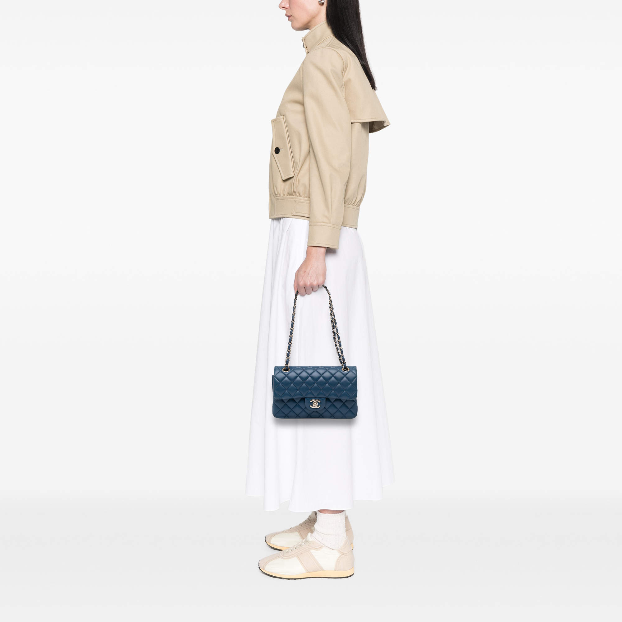 Replica Chanel Blue Small Classic Lambskin Double Flap