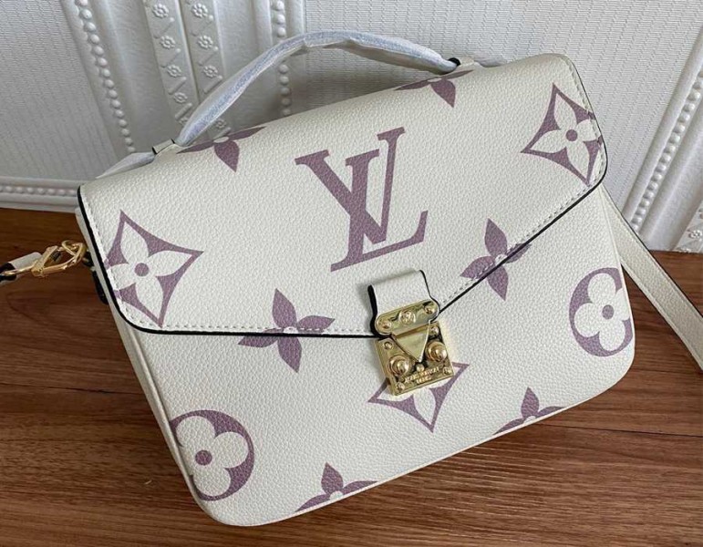 Bicolor Monogram Empreinte Metis In Cream And Bois De Rose Pink