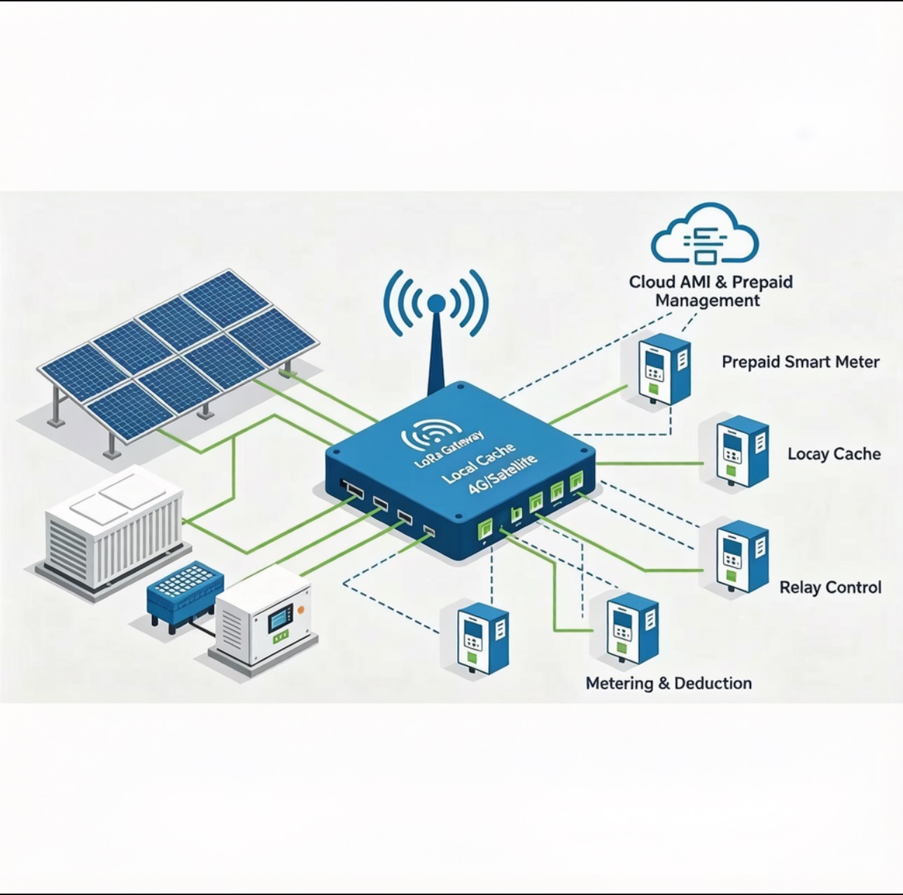 Solar Power to Smart Prepaid Metering, End to End Solution for the Power Station Operator