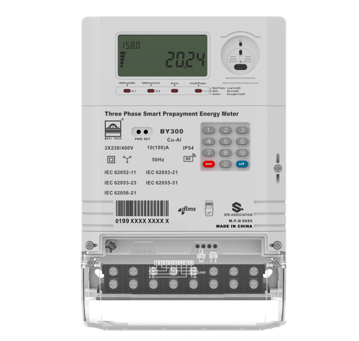 Three Phase Prepayment Smart Meter With AMI Solution,Multiple Communication of HPLC/HDC/4G, STS Standard, with Keypad or CIU