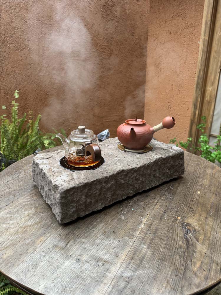 Traditional stone double electric stove