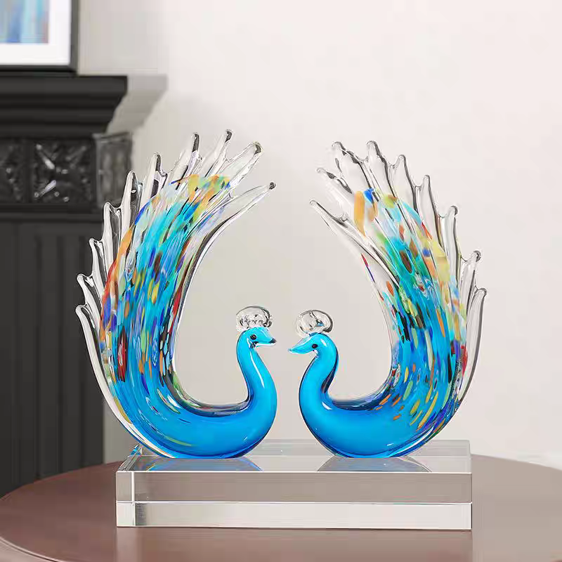 Peacock shaped art decoration