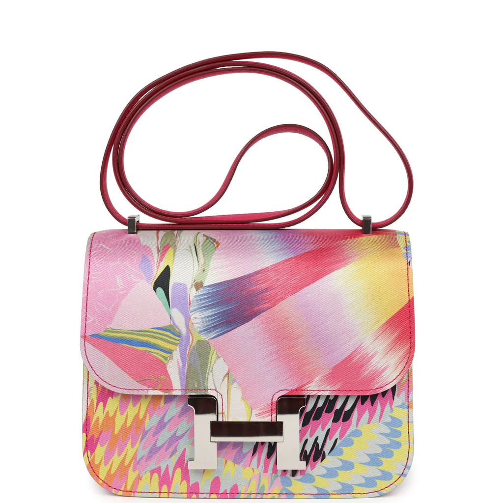 Replica Hermes Constance 18 Marble Silk Rose Mexico Swift Palladium Hardware