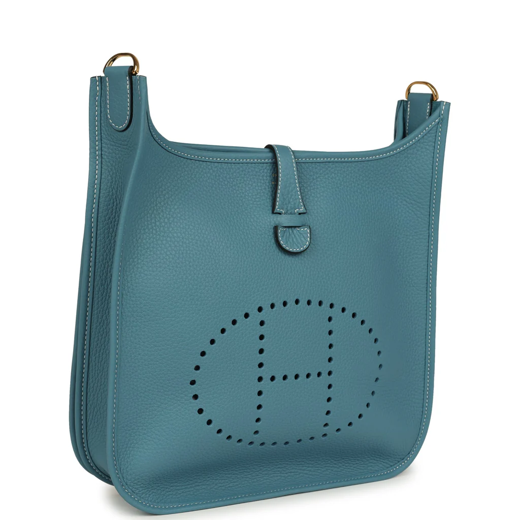 Hermes Evelyne III PM Blue Jean Clemence Gold Hardware
