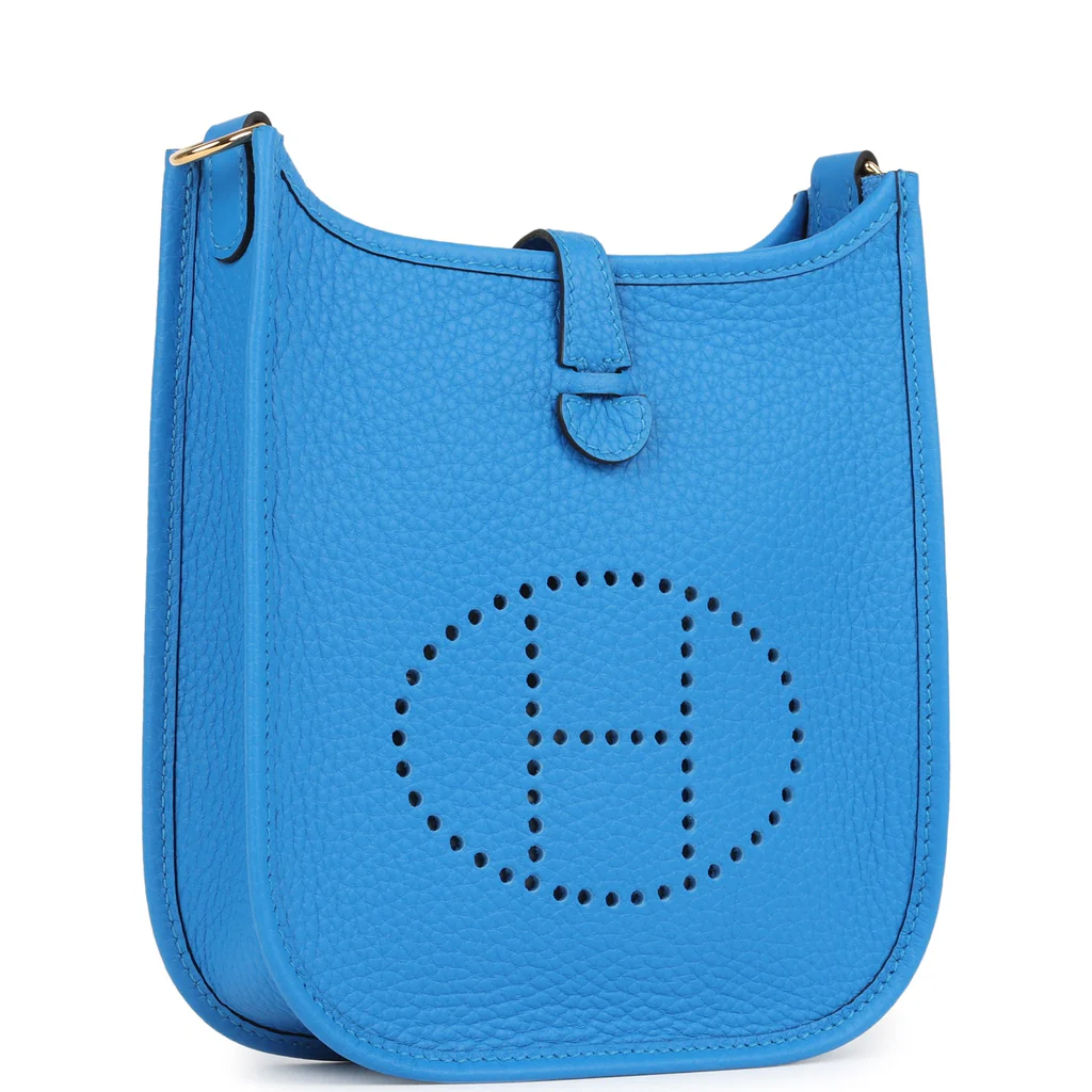 Hermes Evelyne TPM New Bleu Hydra Clemence Gold Hardware