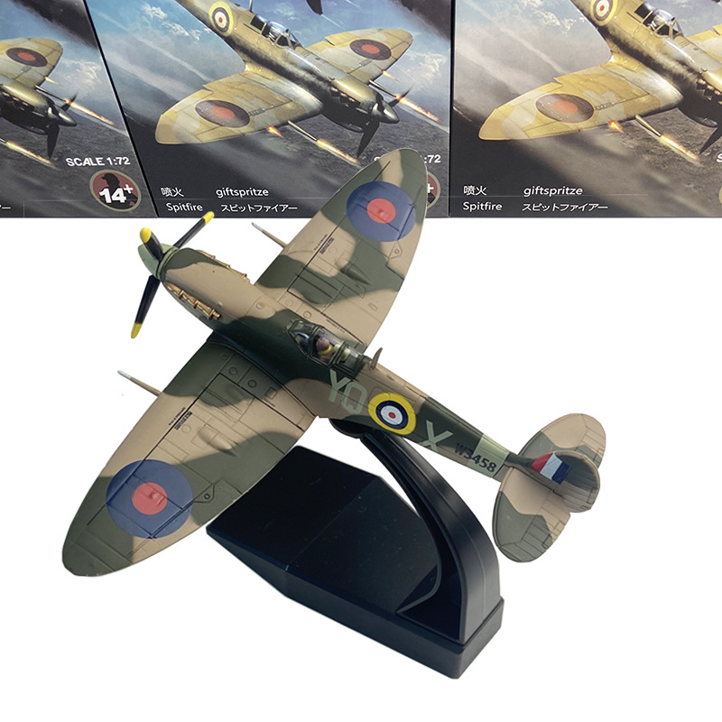 1/72 WWII British Spitfire Military Simulation Fighter Aircraft Finished Model Ornament