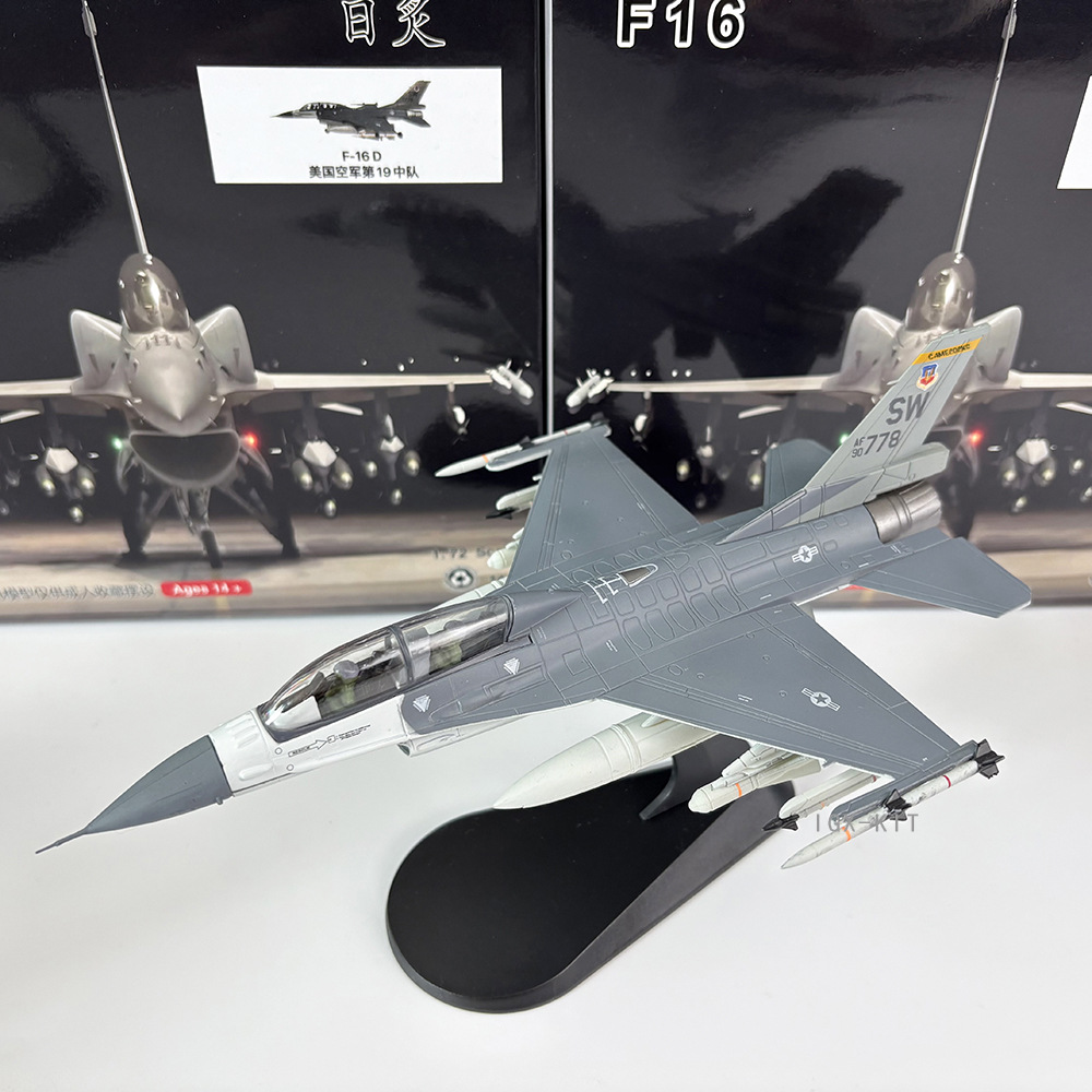 1/72 Scale US F-16D Fighter Aircraft, 19th Squadron MiG Killer F-16 Aircraft Model, Alloy Display Piece