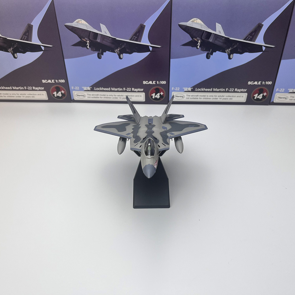 1/100 Scale US Air Force F-22 Raptor Stealth Fighter Aircraft Model Finished Alloy Aircraft Model Display Piece