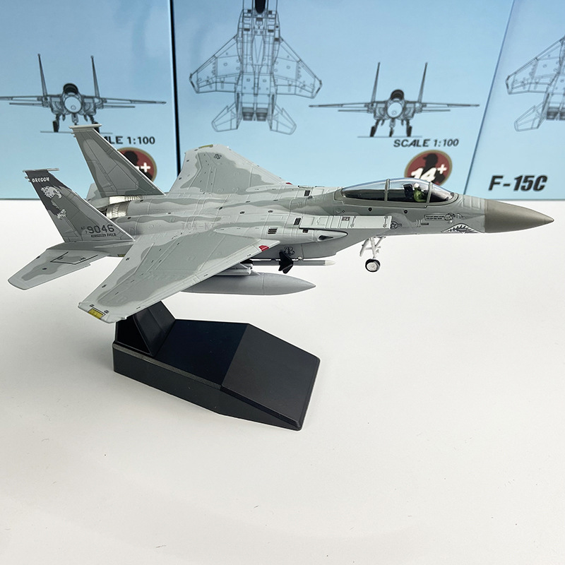 1/100 Scale US Air Force F-15C Strike Fighter “F-15 Eagle Shark” Livery Precision-Crafted Alloy Aircraft Model Display Piece