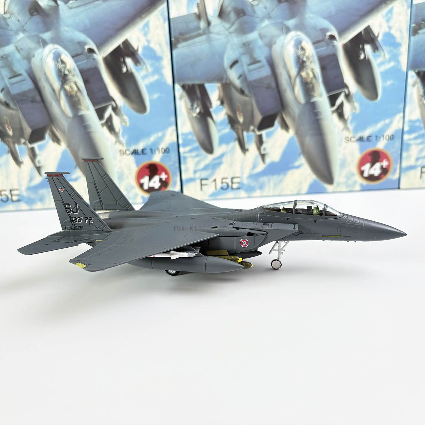 1/100 Scale US Military F-15E Strike Eagle Supersonic Fighter-Bomber Alloy Replica Aircraft Military Model Display Piece