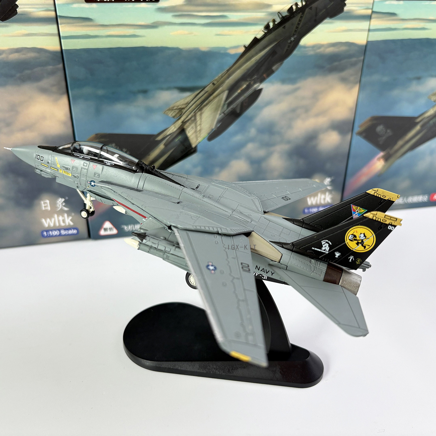 1/100 Scale F-14D Tomcat Fighter Jet F14 Bombcat VF-31 Squadron Die-Cast Aircraft Static Display Model