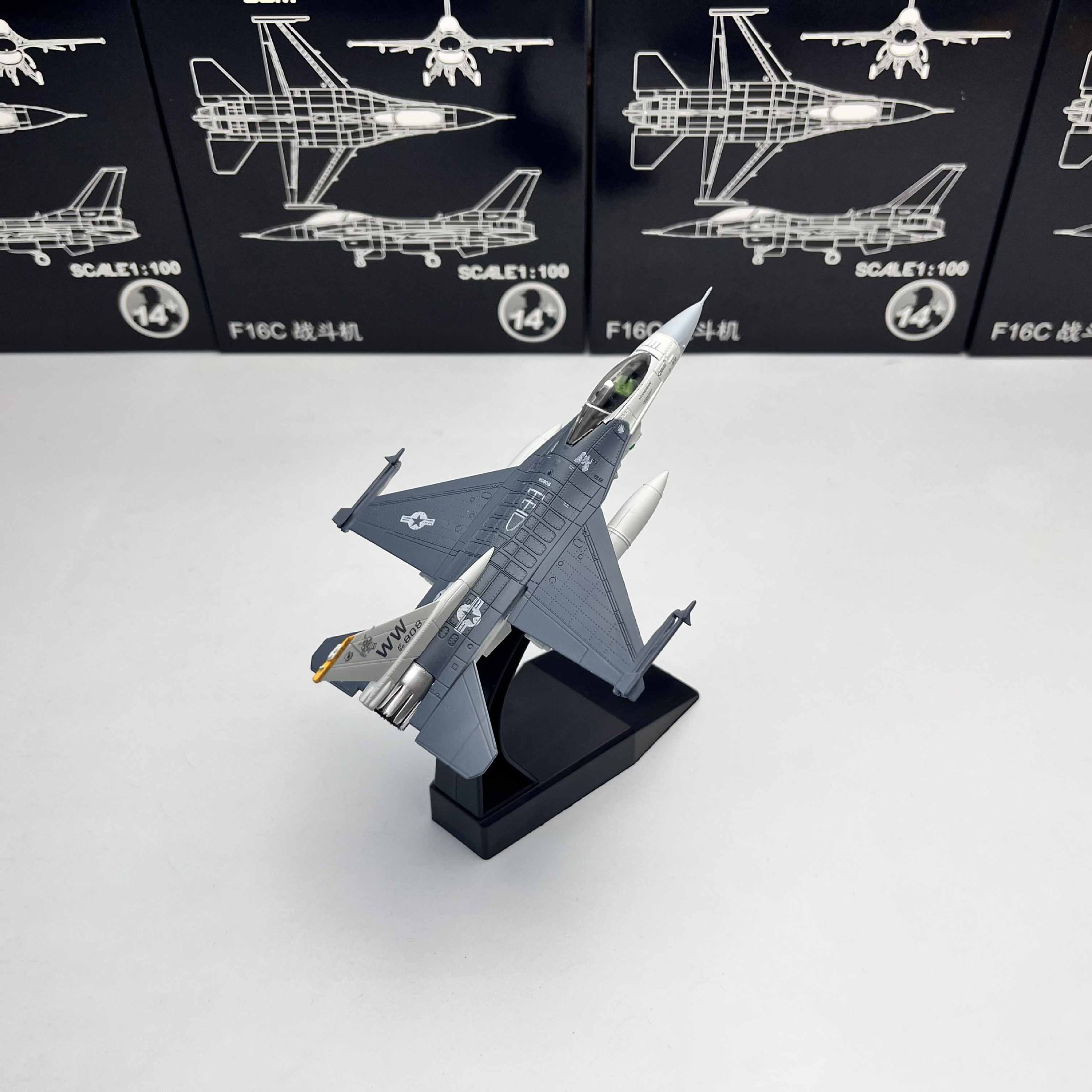 1/100 Scale US Air Force F-16C Fighting Falcon Pacific Squadron Static Display Model Aircraft