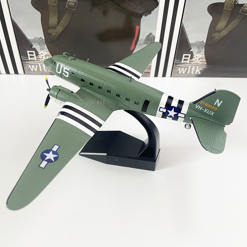 WLTK 1/100 US Army C-47 Transport Fighter U5 Hump Route Simulation Finished Alloy Aircraft Model Display Piece