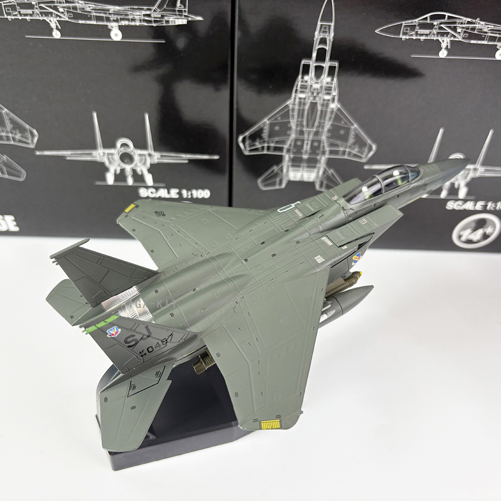 WLTK 1/100 Scale US Air Force F-15E Strike Eagle Gulf War MiG Killer Finished Alloy Aircraft Model Display Piece